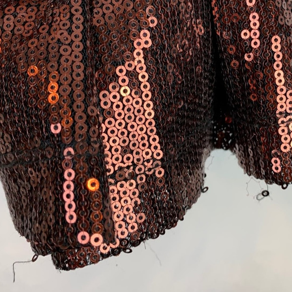 French Connection Sleeveless Bronze Sequins Dress 10 - Picture 5 of 7